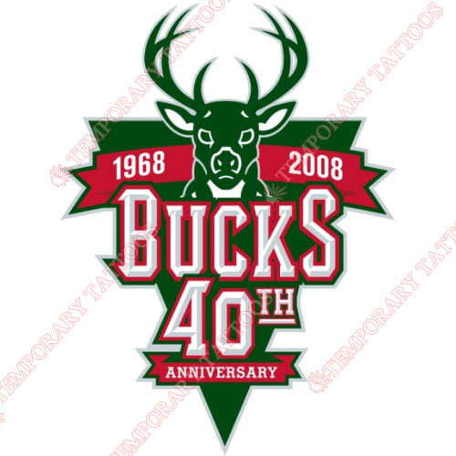 Milwaukee Bucks Customize Temporary Tattoos Stickers NO.1080
